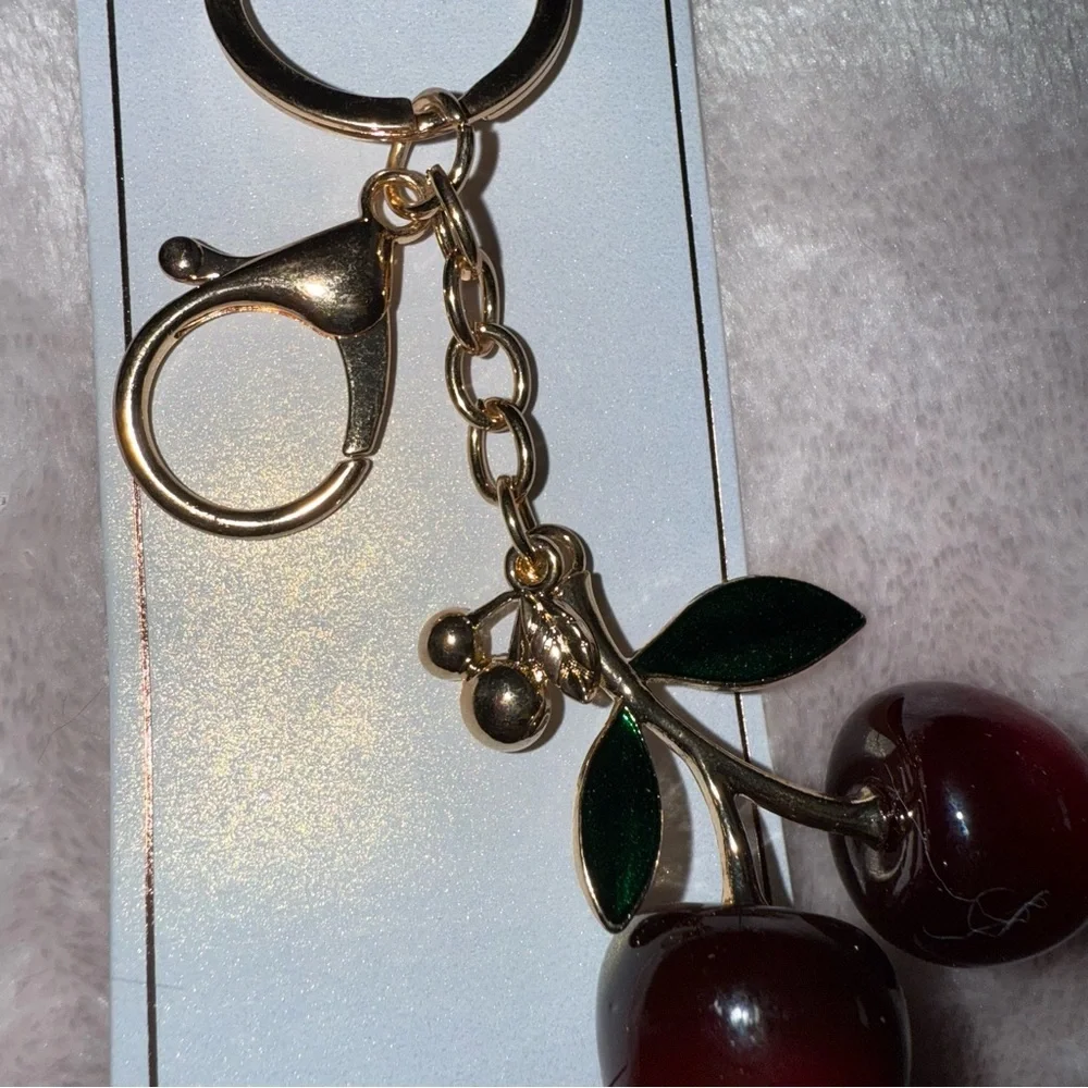 Cherry Bag Charms Keychain - Cute Purse Key Rings for Women Girls Gift New